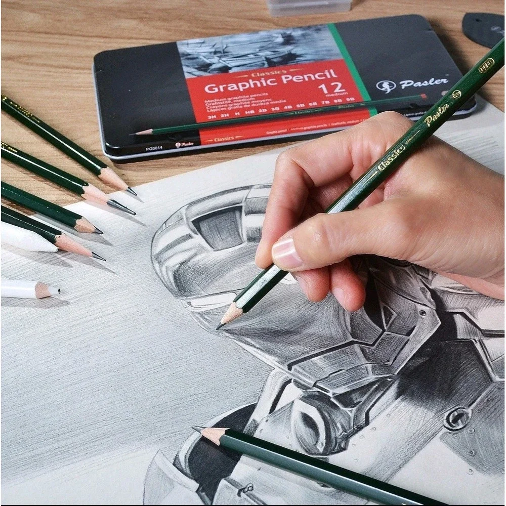 Pasler Professional Graphic Sketching Drawing 1 Count (Pack of 12), Black